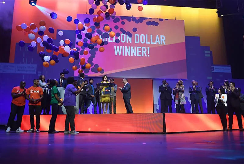Million dollar winner display